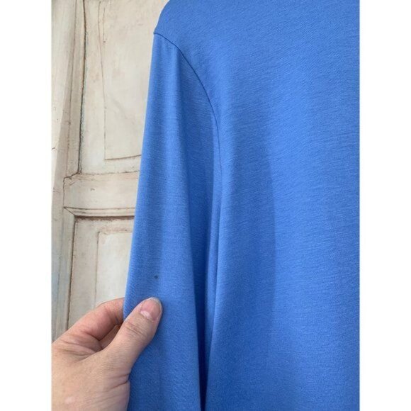 L.L. Bean Open Front Supima Cotton Cardigan M Reg Misses Light Blue Item ID29256 - Picture 4 of 5